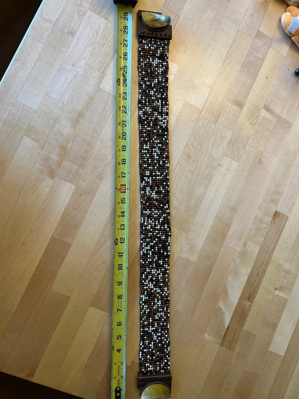 Beaded Stretch Belt with Gold Accent Disc
